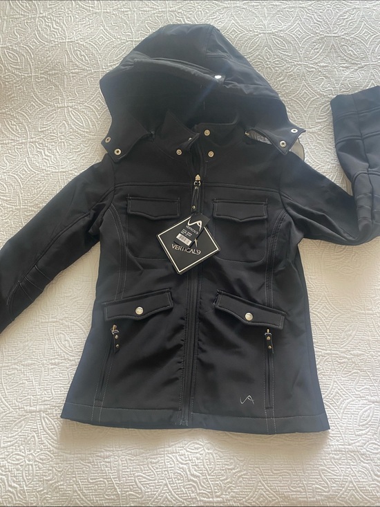Virtical’9 Jackets & Blazers - Virtical’9 Black Field Jacket with Hood & High Collar NWT
